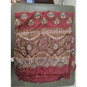 Museum of Fine Arts Boston Paisley Scarf Burgundy Silk and Wool MFA